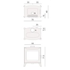 Kaminofen Cadel Hublot 7 Wood Air - 7 kW - Metall Schwarz