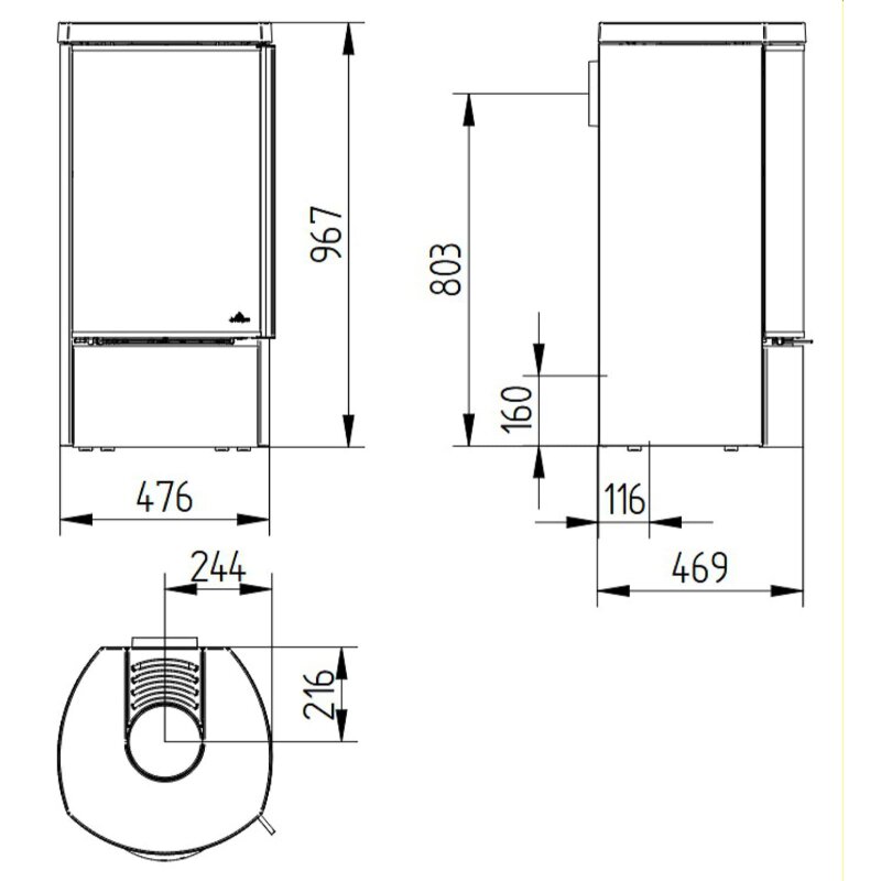 Kaminofen Jydepejsen Cozy Modern Low - 6 kW