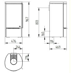 Kaminofen Jydepejsen Cozy Modern Low - 6 kW