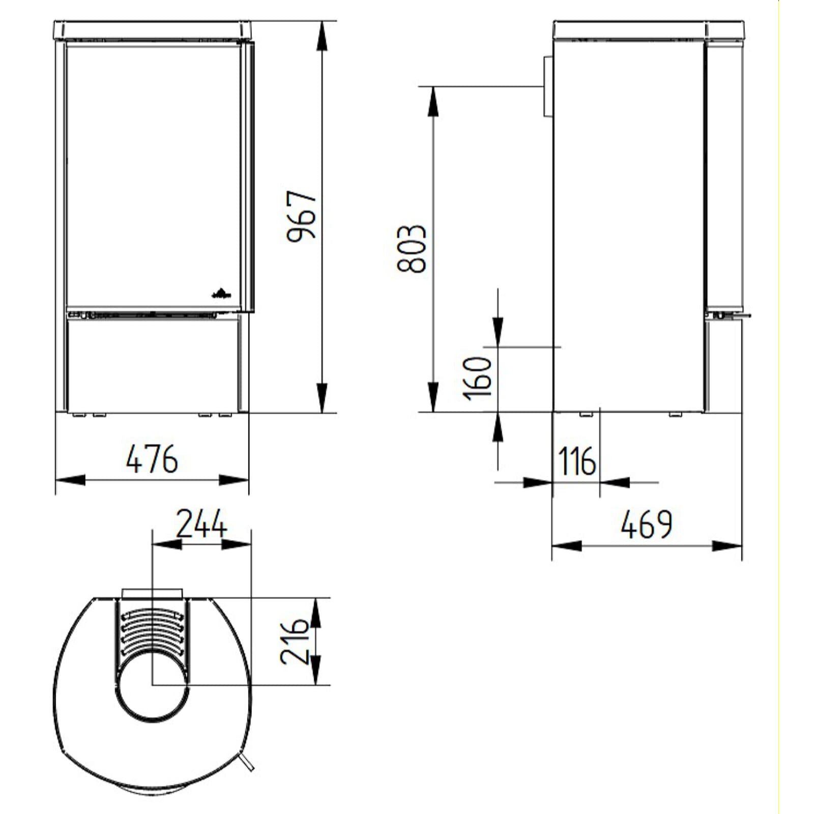 Kaminofen Jydepejsen Cozy Modern Low - 6 kW