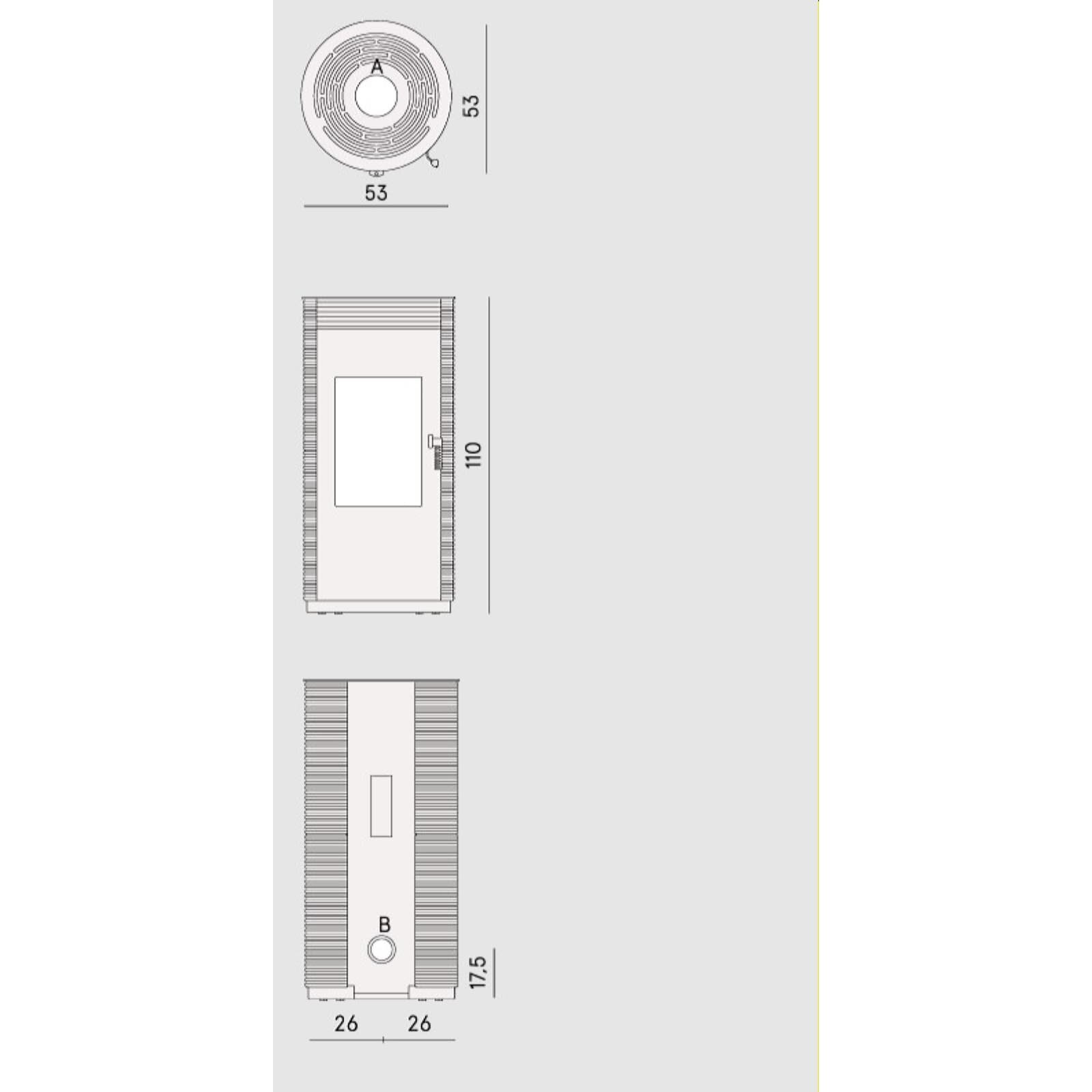 Kaminofen Cadel Spin 8 Wood Air - 8 kW - Gusseisen Schwarz