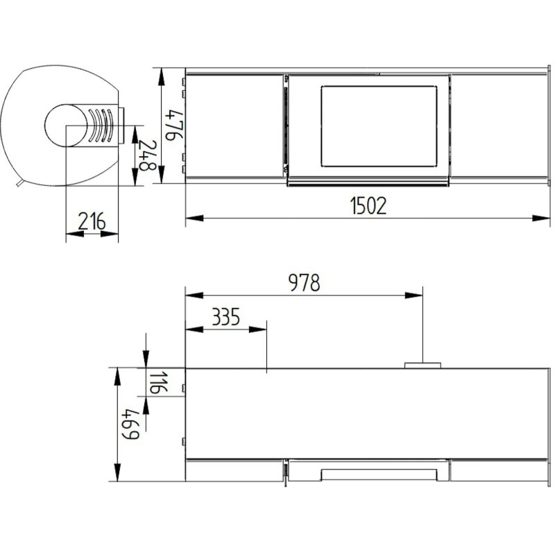 Kaminofen Jydepejsen Cozy Modern High - 6 kW