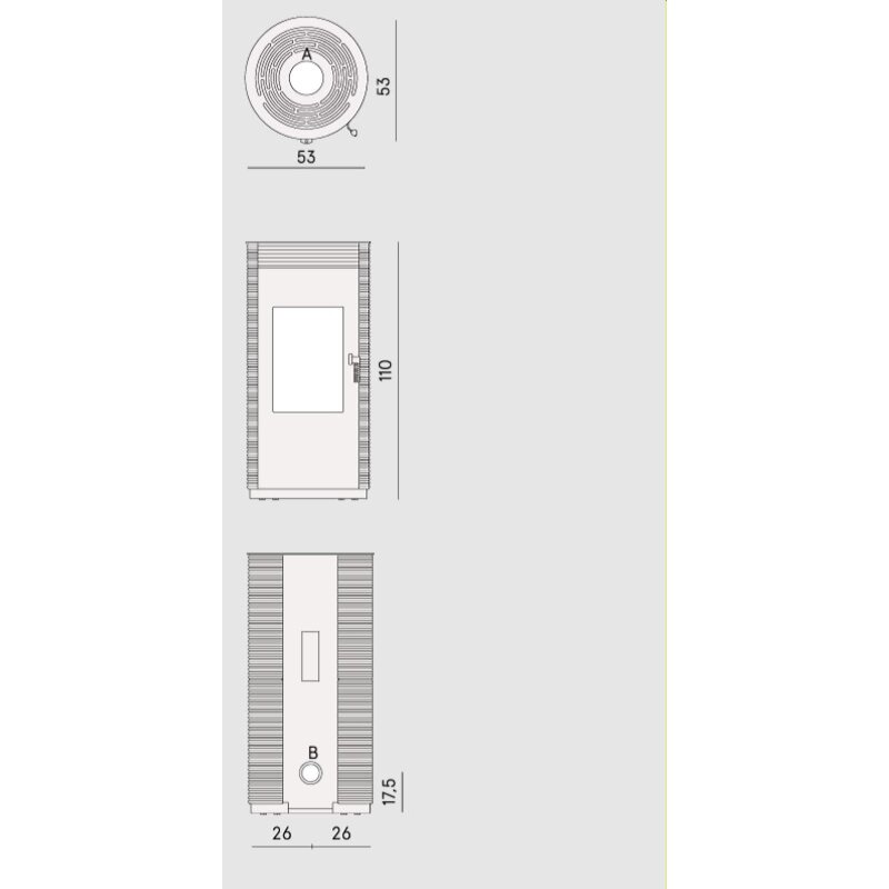 Kaminofen Cadel Spin 8 Wood - 8 kW - Gusseisen Schwarz