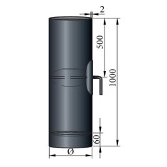Rauchrohr Ø 150 x 1000 x 2 mm mit Drosselklappe,...