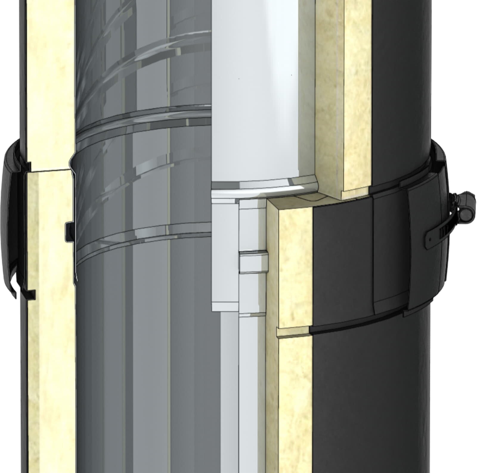 DW-BLACK - Längenelement 1000mm - Ø 130 mm