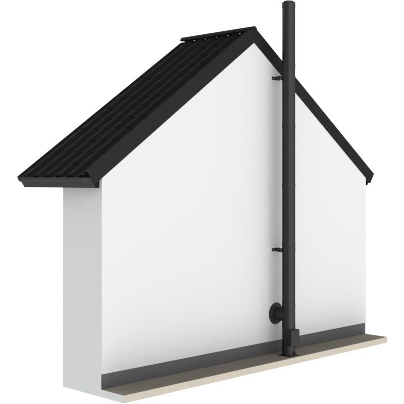 DW-BLACK - Längenelement 1000mm - Ø 200 mm