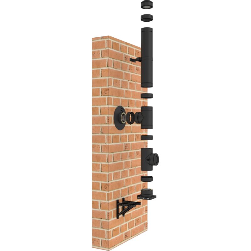 DW-BLACK - Längenelement 1000mm - Ø 200 mm