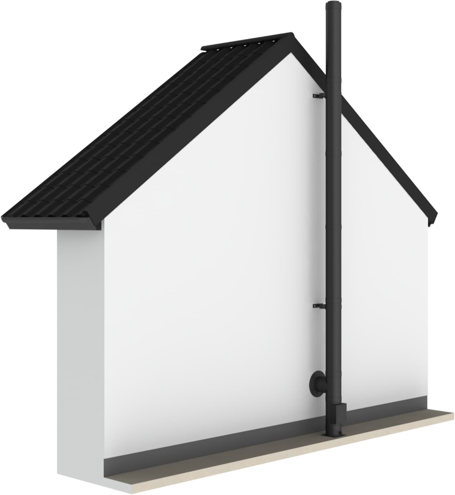 DW-BLACK - Längenelement 1000mm - Ø 200 mm