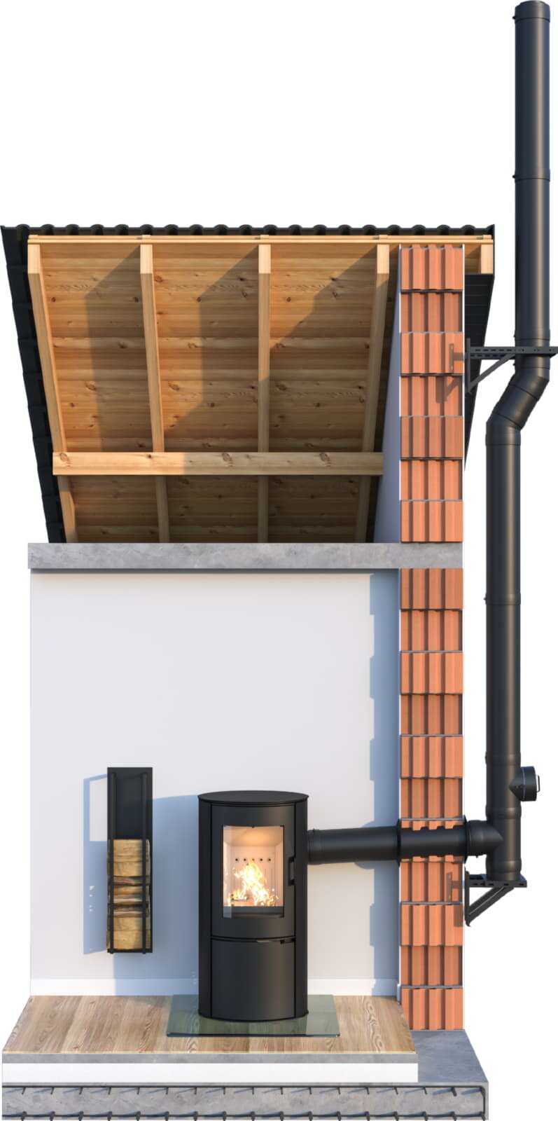 DW-BLACK - Längenelement 1000mm - Ø 200 mm