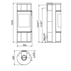 Kaminofen SCAN 84-5 Modern Speckstein (RLU) - 5 kW