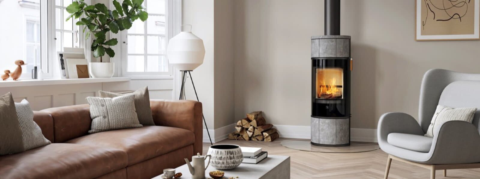 Kaminofen SCAN 84-5 Modern Speckstein (RLU) - 5 kW