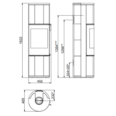 Kaminofen SCAN 84-7 Modern Maxi Speckstein (RLU) - 5 kW