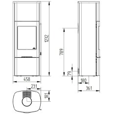 Kaminofen Jydepejsen Senza High - 5,3 kW