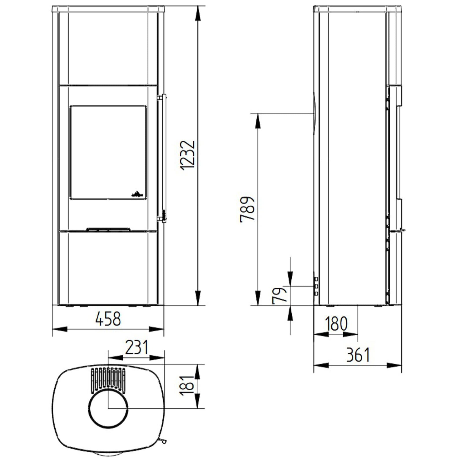 Kaminofen Jydepejsen Senza High - 5,3 kW