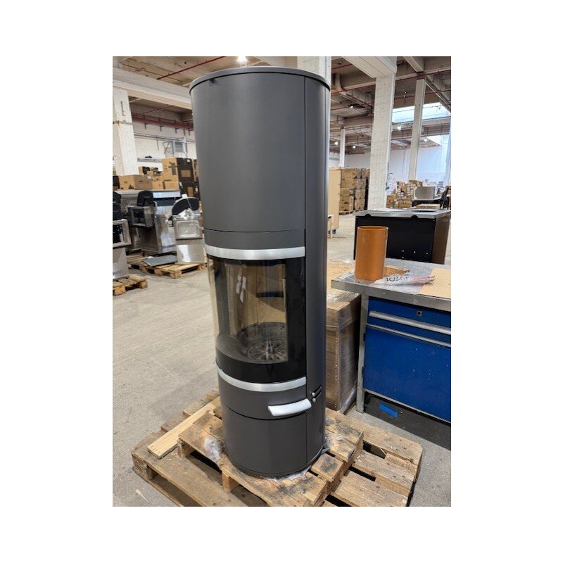 Kaminofen  SCAN 83-4 Maxi, Griff und Leisten Alu, grau - 5 kW (RLU) - B-Ware