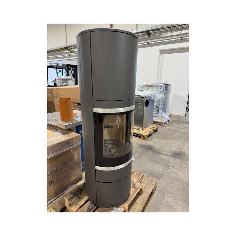 Kaminofen  SCAN 83-4 Maxi, Griff und Leisten Alu, grau - 5 kW (RLU) - B-Ware