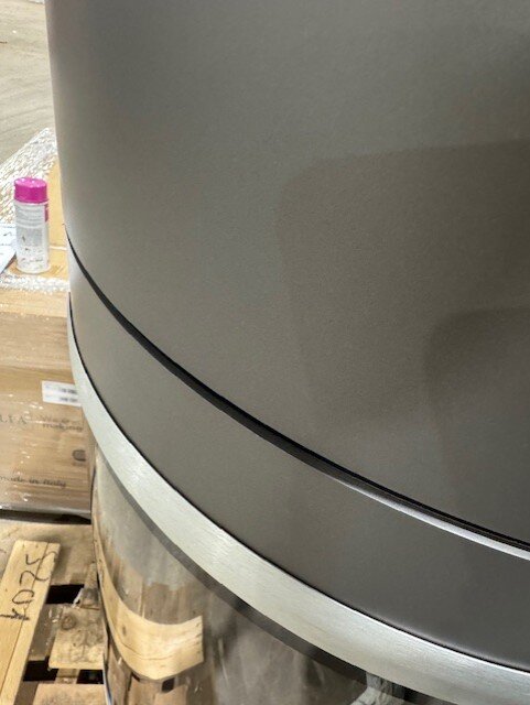 Kaminofen  SCAN 83-4 Maxi, Griff und Leisten Alu, grau - 5 kW (RLU) - B-Ware