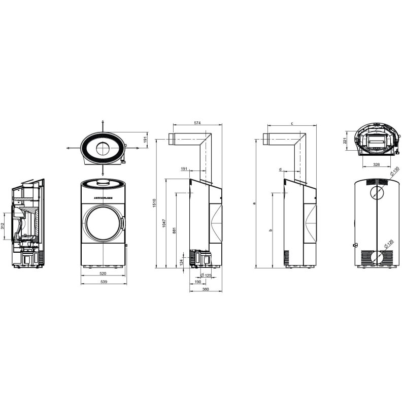 Kaminofen Austroflamm Clou Compact 2.0 - 6 kW - AUSSTELLUNGSSTÜCK
