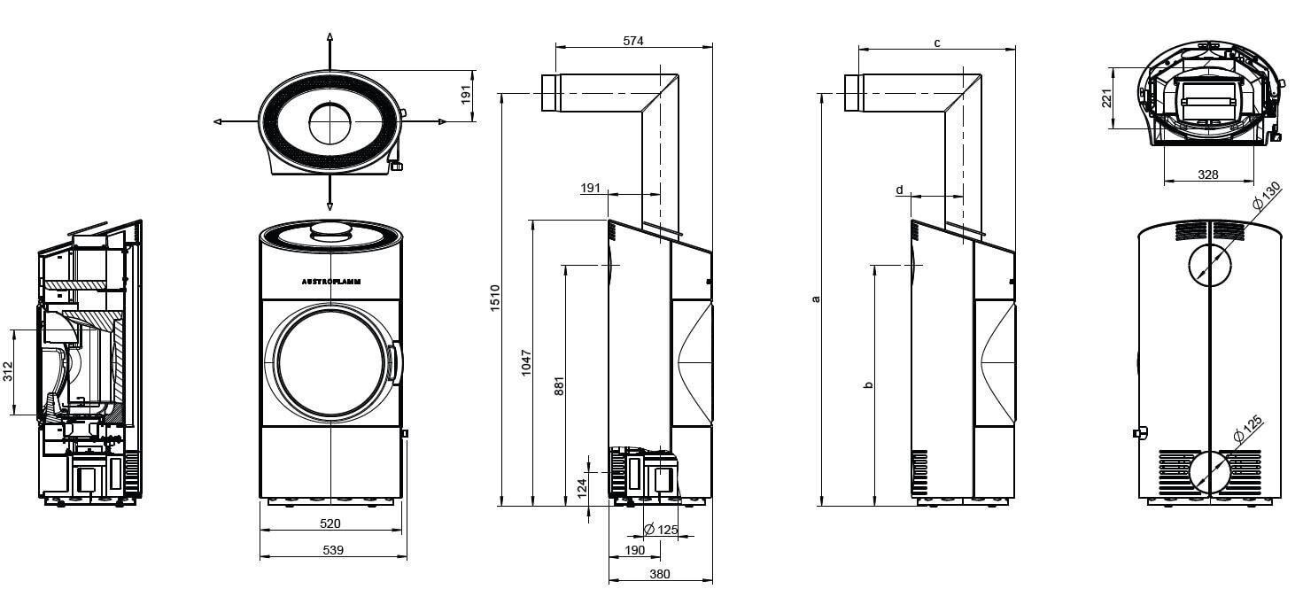 Kaminofen Austroflamm Clou Compact 2.0 - 6 kW - AUSSTELLUNGSSTÜCK