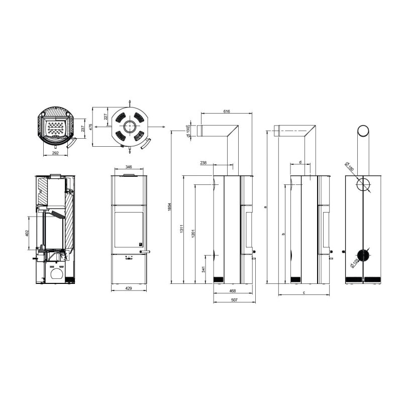 Kaminofen Austroflamm Tower Xtra 2.0 - 4 kW - Gussgrau (Wärmespeicherung) - AUSSTELLUNGSSTÜCK