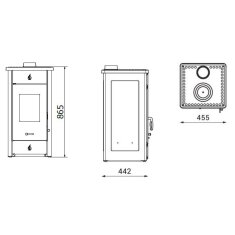 Kaminofen Wamsler Luke II Typ 18816 - 8 kW - mit Kochstelle Schwarz/ Anthrazit