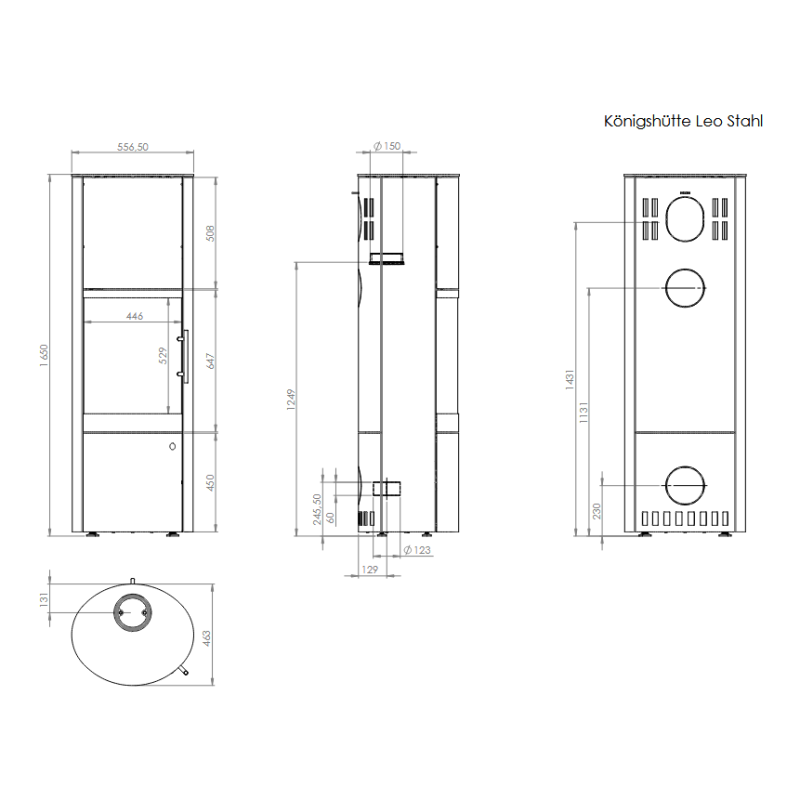 Kaminofen Königshütte Leo Stahl - 5 kW