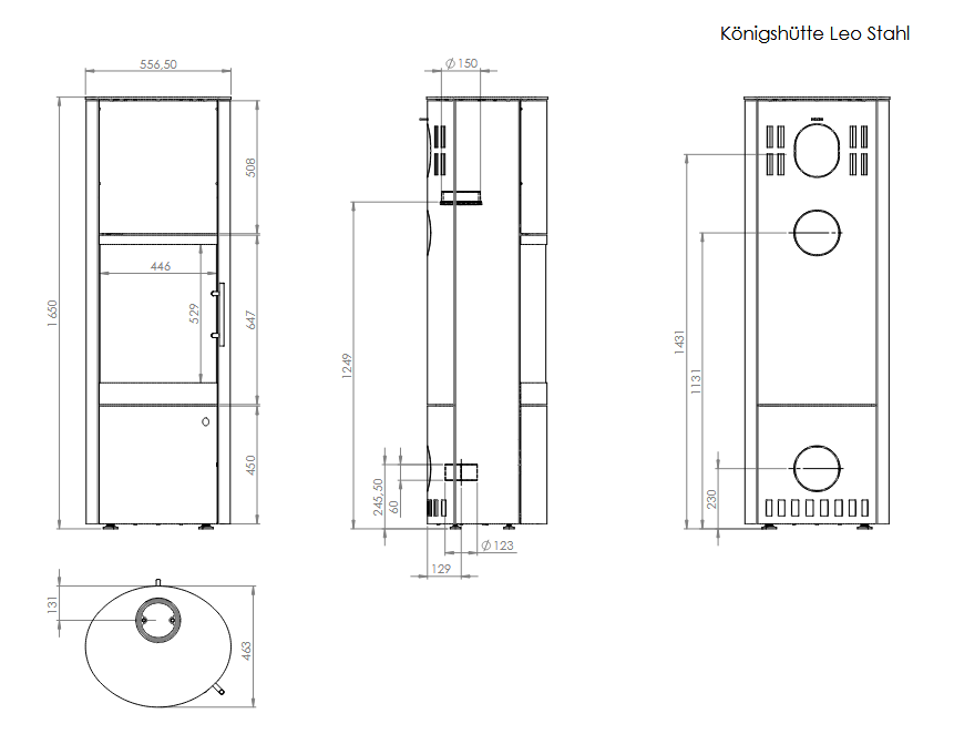 Kaminofen Königshütte Leo Stahl - 5 kW
