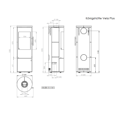 Kaminofen Königshütte Vela Plus (hohes Holzfach) - 5 kW