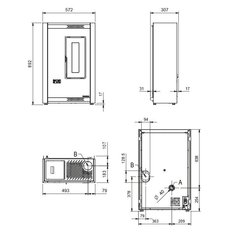 Pelletofen La Nordica Extraflame Luisella 5.0 - 5,1 kW