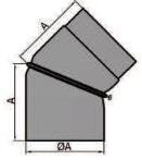 Rauchrohrbogen verstellbar 0-45° Ø200 x 2 mm, Farbe schwarz