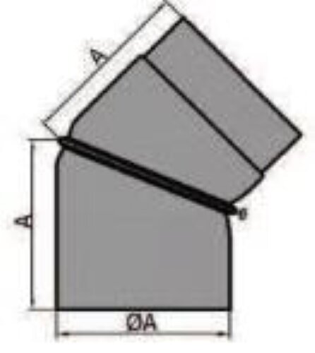 Rauchrohrbogen verstellbar 0-45° Ø200 x 2 mm, Farbe schwarz