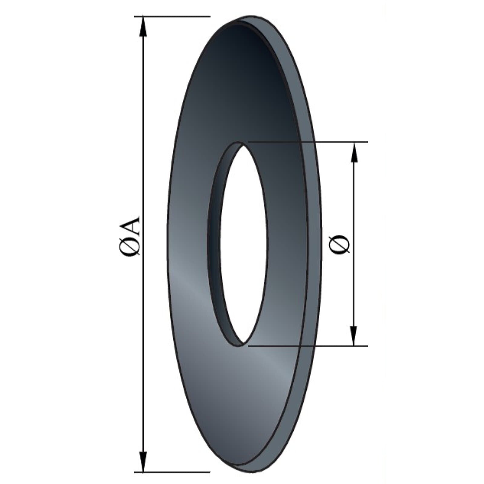 Wandrosette Ø165mm - 9cm Rand, schwarz