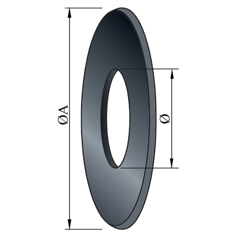 Wandrosette Ø205mm - 9cm Rand, schwarz