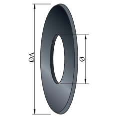 Wandrosette Ø155mm - 9cm Rand, grau