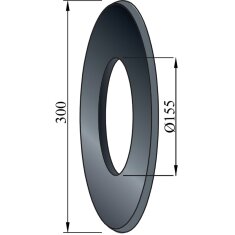 Wandrosette Ø155mm - 7cm Rand, grau