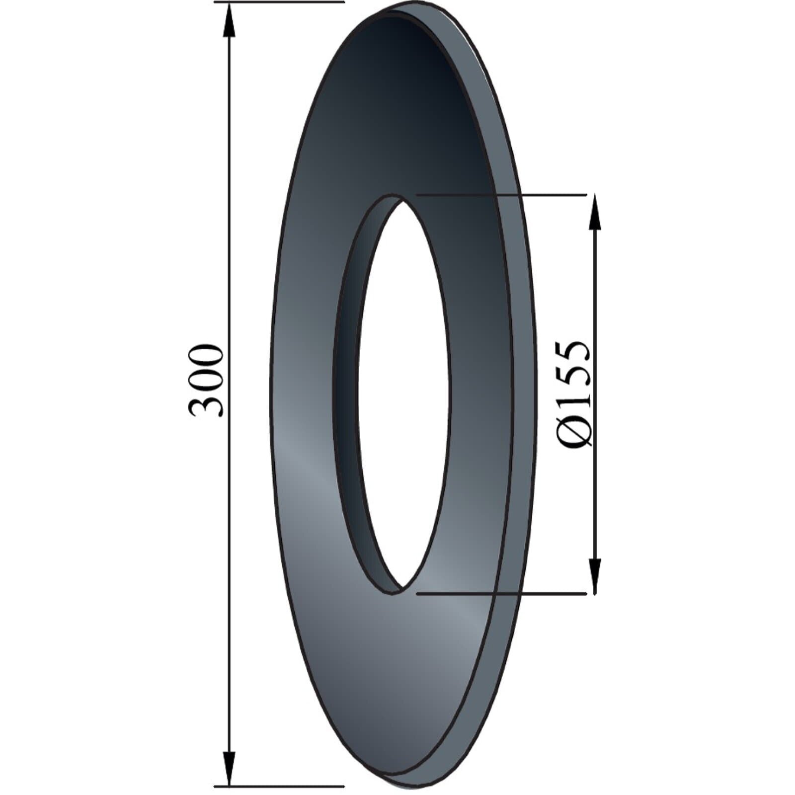 Wandrosette Ø155mm - 7cm Rand, grau