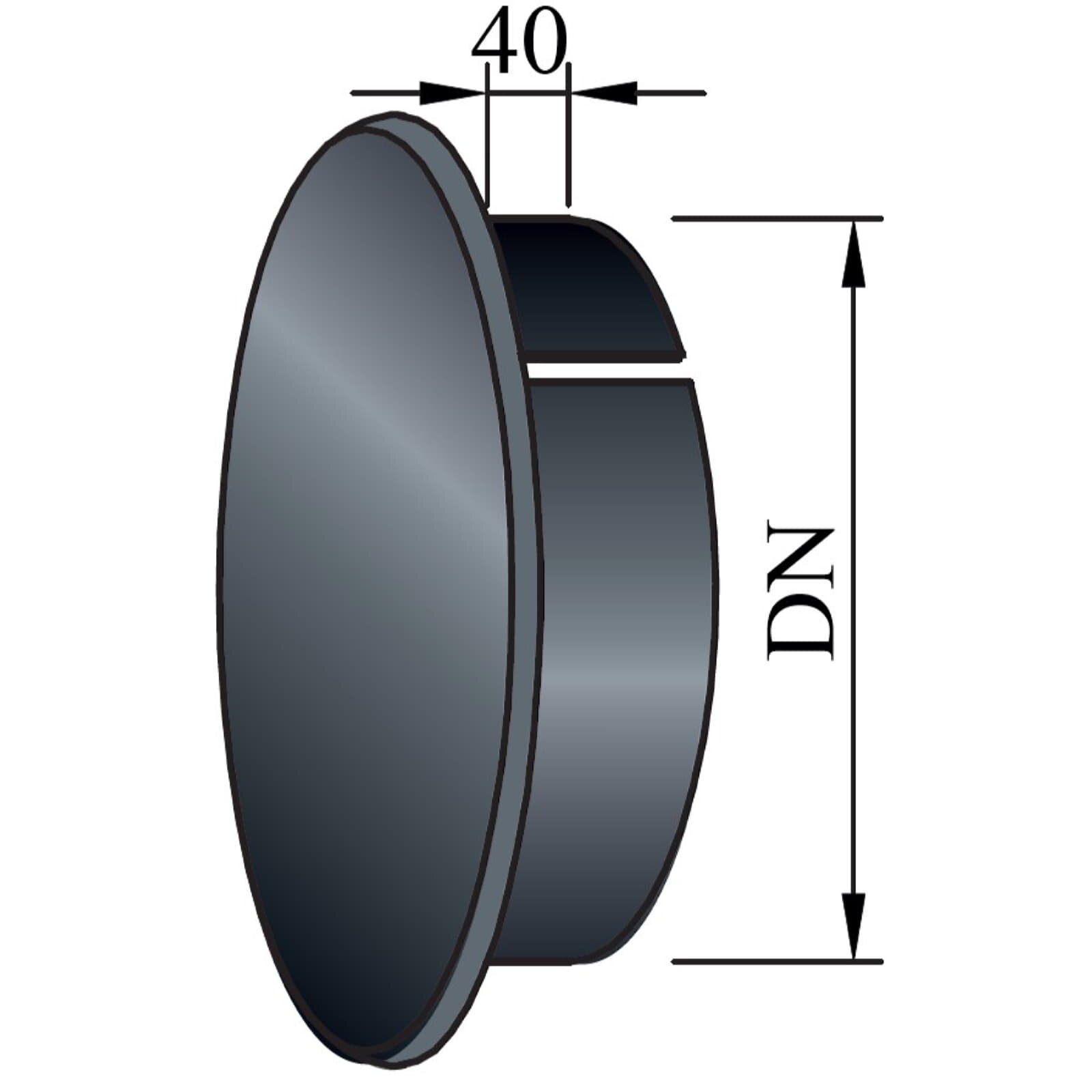 Blinddeckel für DWF für Ø 130mm - schwarz