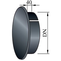 Blinddeckel für DWF für Ø 180mm - schwarz