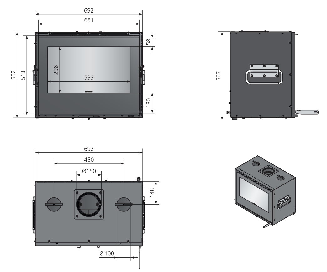 Kamineinsatz Oranier HIC OR-70 - 6,5 kW