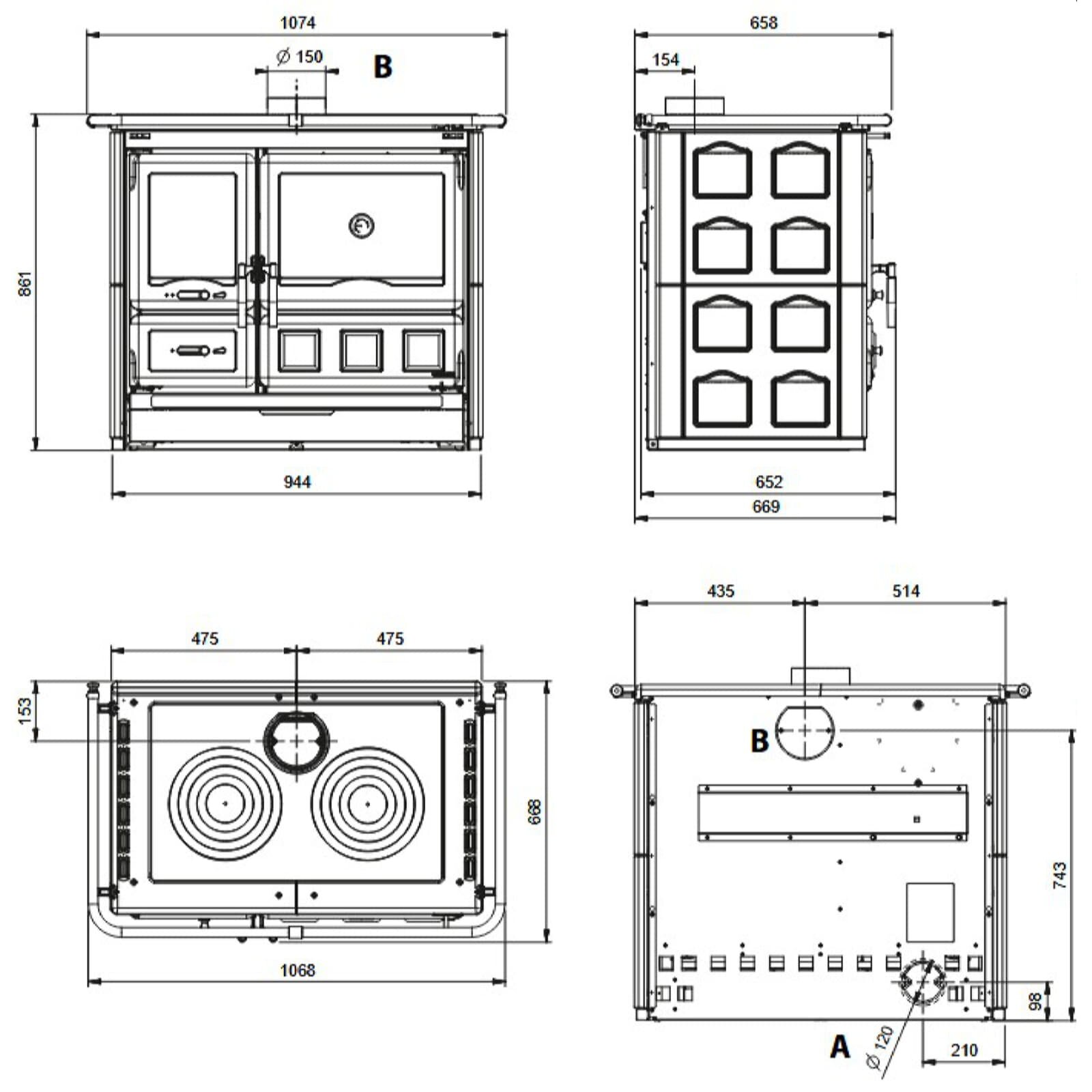 Küchenherd La Nordica Rosa XXL 16 Maiolica - 10,5 kW