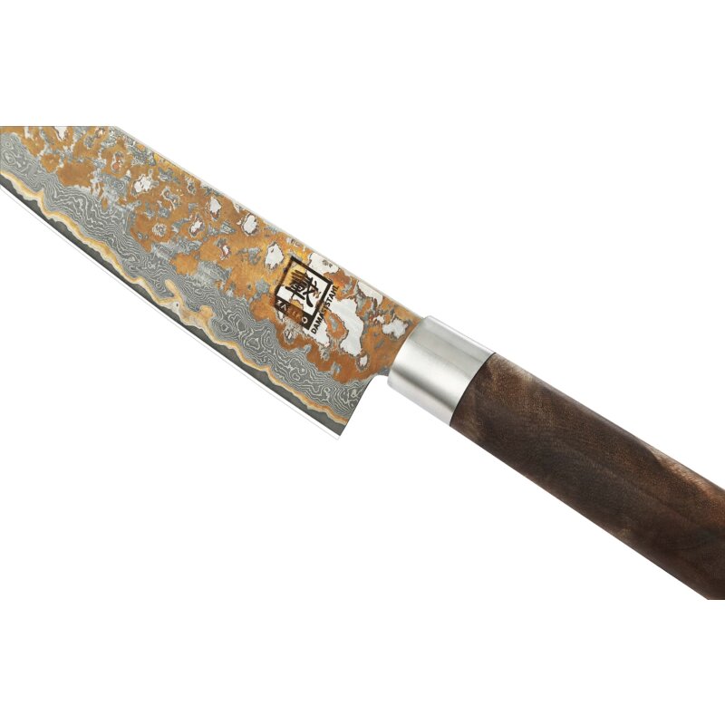 Zayiko MysticMagma - Chefmesser 20cm - Damastmesser mit Bronze- und Kupfereinlage