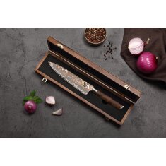 Zayiko MysticMagma - Chefmesser 20cm - Damastmesser mit Bronze- und Kupfereinlage