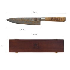 Zayiko MysticMagma - Chefmesser 20cm - Damastmesser mit Bronze- und Kupfereinlage