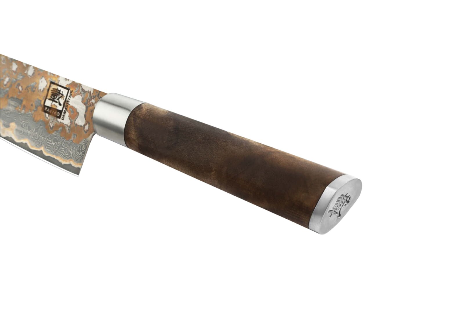 Zayiko MysticMagma - Chefmesser 20cm - Damastmesser mit Bronze- und Kupfereinlage