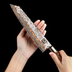 Zayiko MysticMagma - Kiritsuke 20cm - Damastmesser mit Bronze- und Kupfereinlage