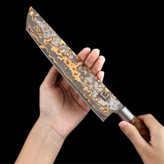 Zayiko MysticMagma - Tanto 20cm - Damastmesser mit Bronze- und Kupfereinlage