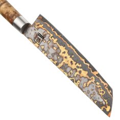 Zayiko MysticMagma - Tanto 20cm - Damastmesser mit Bronze- und Kupfereinlage