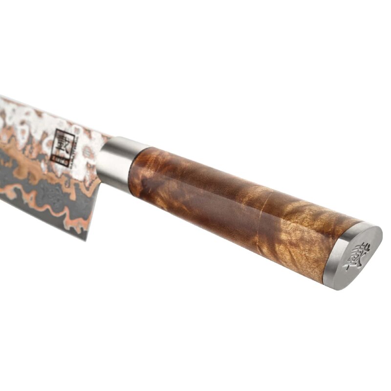Zayiko MystikMagma - Santoku 17,5cm - Damastmesser mit Bronze- und Kupfereinlage