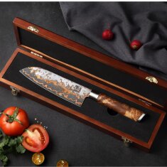 Zayiko MystikMagma - Santoku 17,5cm - Damastmesser mit...