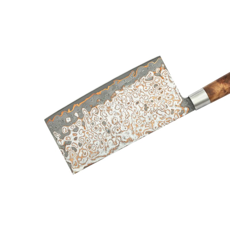 Zayiko MysticMagma - Chai Dao - Damastmesser mit Bronze- und Kupfereinlage